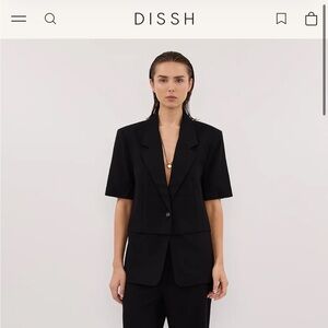 DISSH Black Blazer with Button Detail